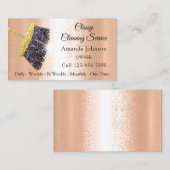 Carte De Visite Service De Nettoyage Classique Maid Grey Argent Ro (Devant / Derrière)