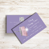 Carte De Visite Service de nettoyage classique Maid Purple Silver