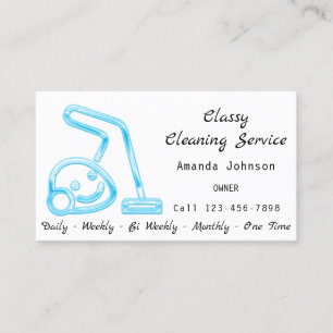 Carte De Visite Service De Nettoyage Classique Maid Vacuum Cleaner