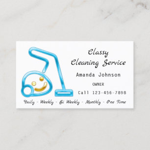 Carte De Visite Service De Nettoyage Classique Maid Vacuum Cleaner