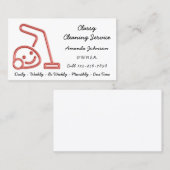 Carte De Visite Service De Nettoyage Classique Maid Vacuum Cleaner (Devant / Derrière)