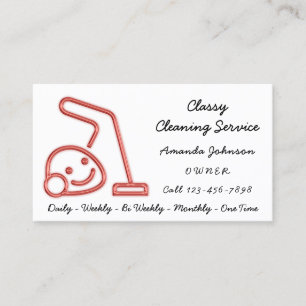 Carte De Visite Service De Nettoyage Classique Maid Vacuum Cleaner