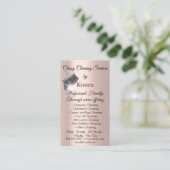 Carte De Visite Service de nettoyage classique Maison Rose QRCode (Debout devant)