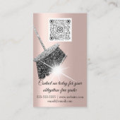 Carte De Visite Service de nettoyage classique Maison Rose QRCode (Dos)