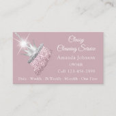 Carte De Visite Service De Nettoyage Classique Rose De Chambre Cou (Devant)
