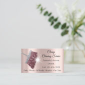 Carte De Visite Service De Nettoyage Classique Rose Maid Gold Silv (Debout devant)
