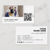 Carte De Visite Service de nettoyage couple Photographe QR Code (Devant / Derrière)