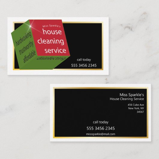 Carte De Visite Service de nettoyage Cube géométrique Extraordinai (Devant / Derrière)