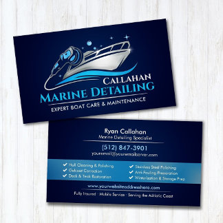 Carte De Visite Service de nettoyage de bateaux de détail marin