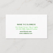 Carte De Visite Service de nettoyage de bouteilles de jet d'herbe (Dos)