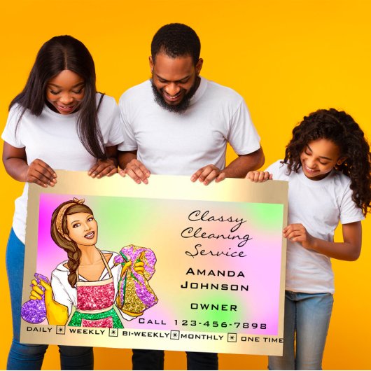 Carte De Visite Service De Nettoyage De Bureau De La Maison Classi
