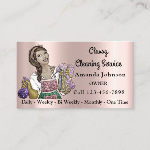 Carte De Visite Service de nettoyage de bureau de la maison classi