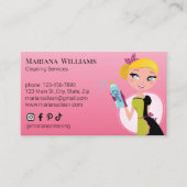 Carte De Visite service de nettoyage de caricatures mignonnes ména (Devant)