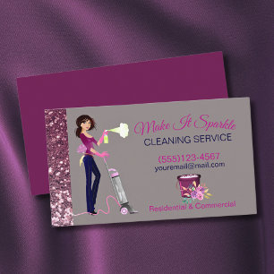 Carte De Visite Service De Nettoyage De Cartoon Cartoon Sparkle