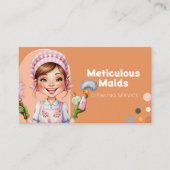 Carte De Visite Service De Nettoyage De Cartoon Élégant Et Rétro (Devant)