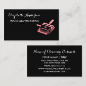 Carte De Visite Service de nettoyage de chambre rose et de maison  (Devant / Derrière)