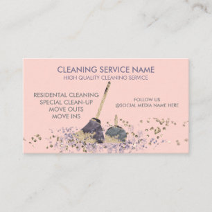Carte De Visite Service de nettoyage de classe rose sale