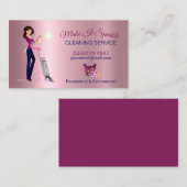 Carte De Visite Service de nettoyage de la femme de Rose Gold (Devant / Derrière)