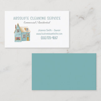 Carte De Visite Service de nettoyage de la maison Aquarelle