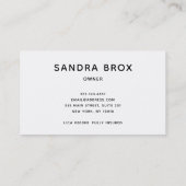 Carte De Visite Service de nettoyage de la Maison Blanche et Noire (Dos)