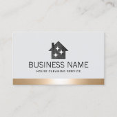 Carte De Visite Service de nettoyage de la maison Bordure Or moder (Devant)