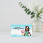 Carte De Visite Service de nettoyage de la maison de bulles (Debout devant)