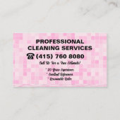 Carte De Visite Service De Nettoyage De La Maison De La Dame Rose (Dos)