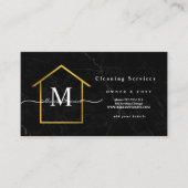 Carte De Visite service de nettoyage de la maison dorée en marbre  (Devant)