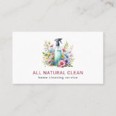 Carte De Visite Service de nettoyage de la maison Floral naturel (Devant)