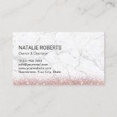 Carte De Visite Service de nettoyage de la maison Marbre doré Rose (Dos)