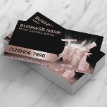 Carte De Visite Service de nettoyage de la maison Parties scintill<br><div class="desc">Cartes de visite du service de ménage ménagère moderne Black & Rose Gold Cleaning.</div>