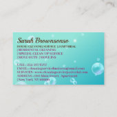 Carte De Visite Service de nettoyage de la maison principale de bu (Dos)