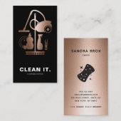 Carte De Visite Service de nettoyage de la maison Rose Gold Cleane (Devant / Derrière)