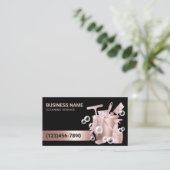 Carte De Visite Service de nettoyage de la maison Rose moderne bul (Debout devant)