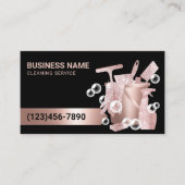 Carte De Visite Service de nettoyage de la maison Rose moderne bul (Devant)