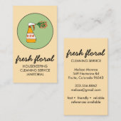 Carte De Visite Service de nettoyage de la maison Spray Bottle Flo (Devant / Derrière)