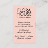Carte De Visite Service de nettoyage de la maison Spray Bottle Flo (Dos)