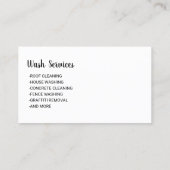 Carte De Visite Service de nettoyage de lave-linge à pression (Dos)