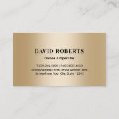 Carte De Visite Service de nettoyage de l'or noir pour l'enlèvemen (Dos)