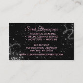 Carte De Visite Service De Nettoyage De Luxe Rose Noir Maid (Dos)