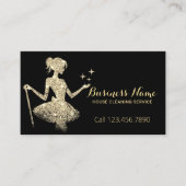 Carte De Visite Service de nettoyage de maison Black & Gold Magica (Devant)