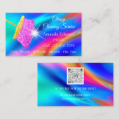 Carte De Visite Service de nettoyage de maison classique Holograph (Devant / Derrière)