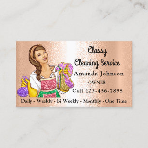 Carte De Visite Service de nettoyage de maison classique Parties s