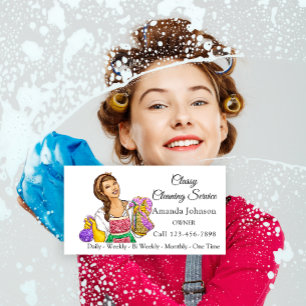 Carte De Visite Service de nettoyage de maison classique Parties s