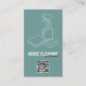 Carte De Visite Service de nettoyage de maison Code QR moderne sar (Devant)