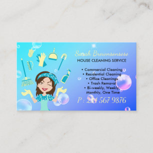 Carte De Visite Service de nettoyage de maison de bonne de dessin