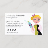 Carte De Visite service de nettoyage de maison de dessin animé élé (Devant)