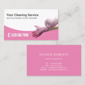 Carte De Visite Service de nettoyage de maison de femme de ménage  (Devant / Derrière)