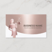 Carte De Visite Service de nettoyage de maison de femme Rose moder (Devant)