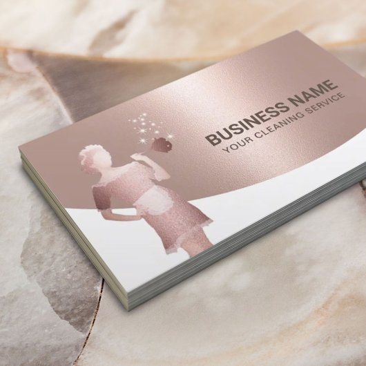 Carte De Visite Service de nettoyage de maison de femme Rose moder